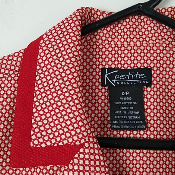 K Petite Collection Red & White Blazer 10P - Picture 2 of 8